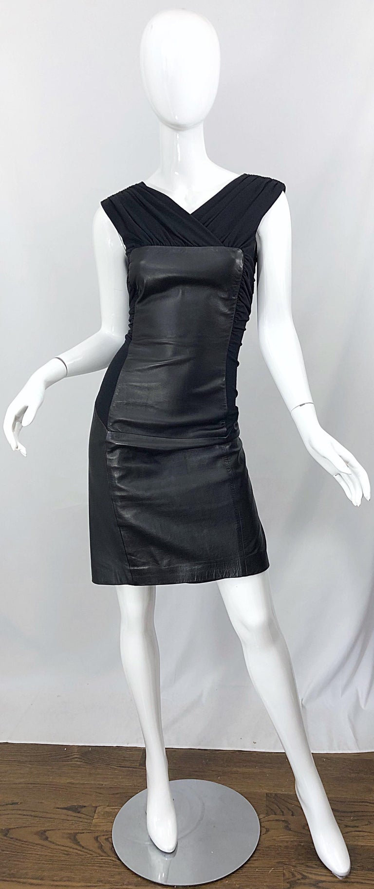 knee length dresses for ladies 90s Leather Lace Up Dress – The Nightshift main image 1