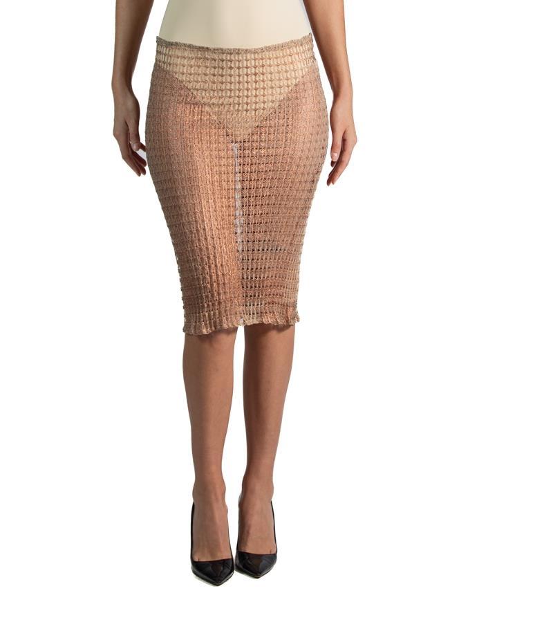 1990S Alberta Ferretti  Morphew Collection Caramel Brown Rayon Skirt 5