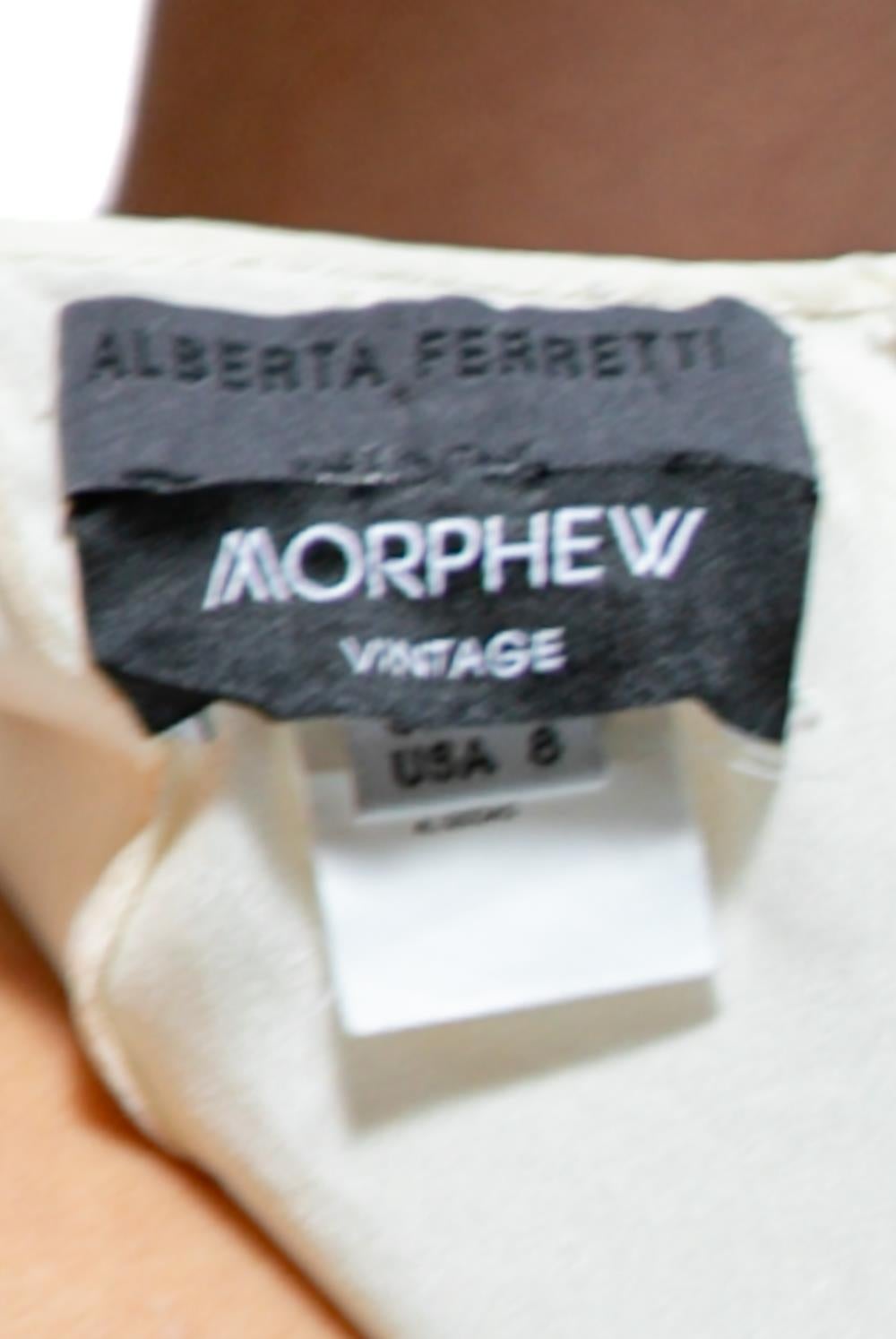 1990S Alberta Ferretti White Beaded Silk Gown For Sale 5