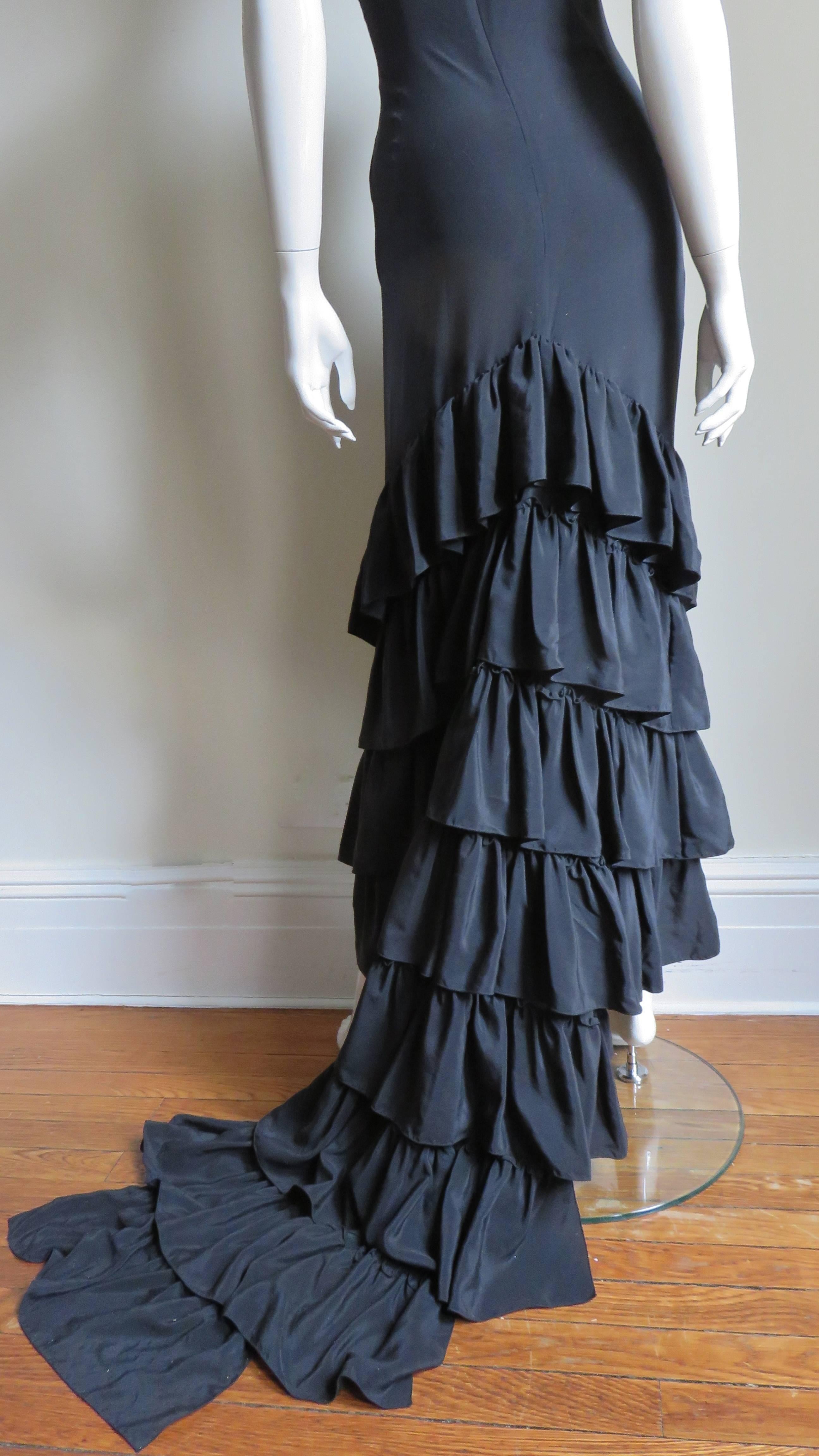 Alexander McQueen New Silk Dress with Ruffle Hem S/S 1999 For Sale 3