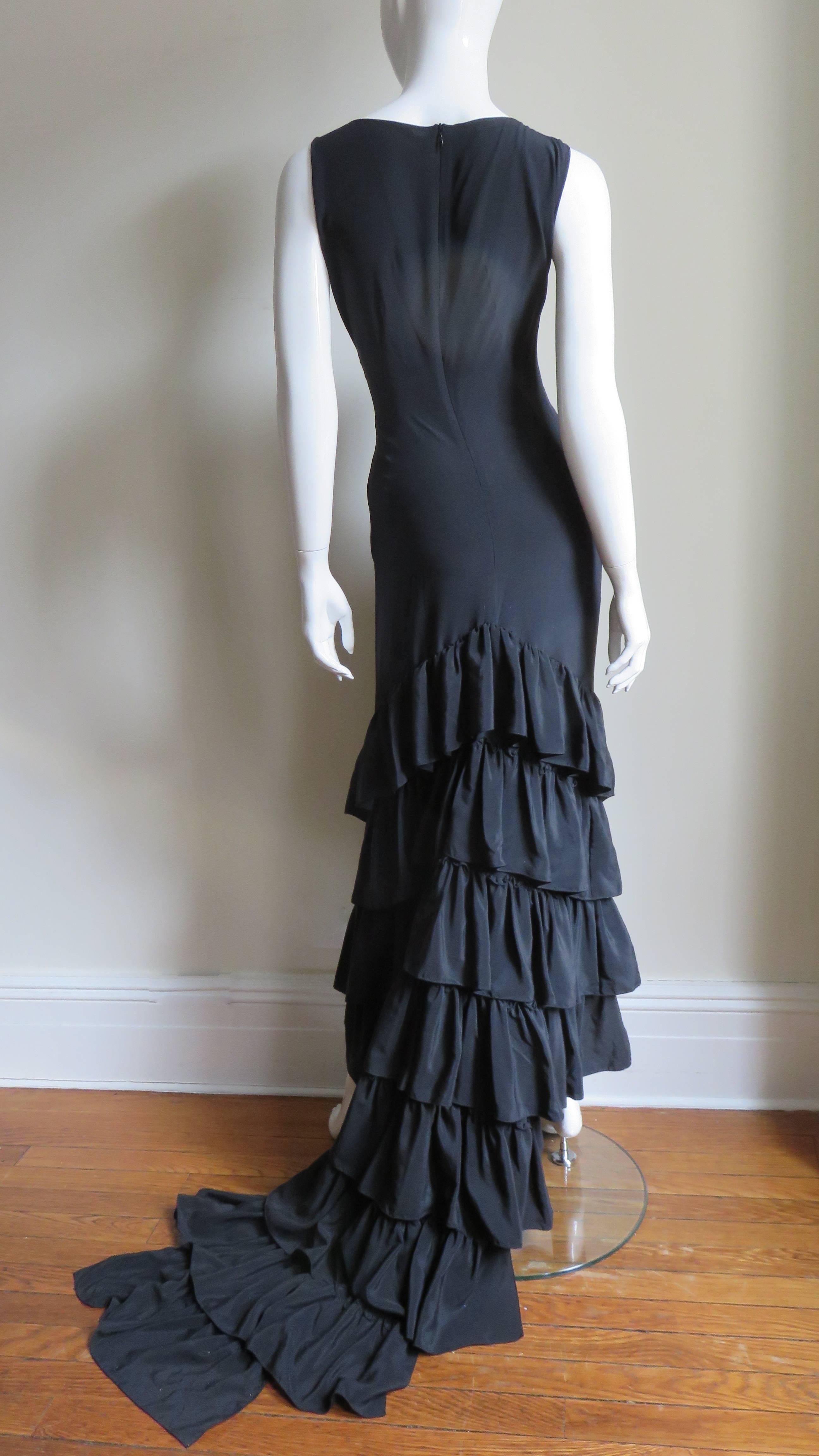 Alexander McQueen New Silk Dress with Ruffle Hem S/S 1999 For Sale 4