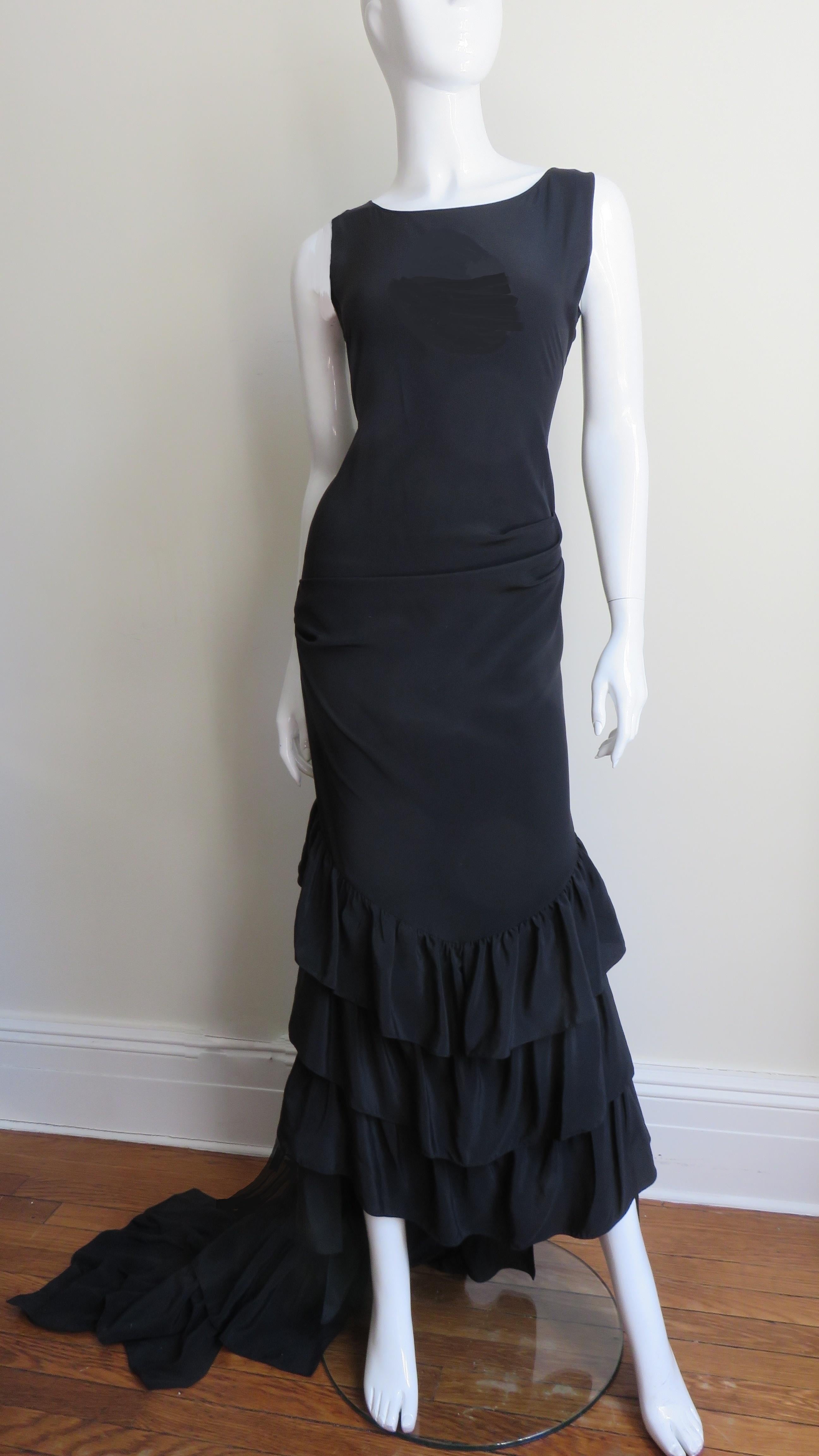 Women's Alexander McQueen New Silk Dress with Ruffle Hem S/S 1999 For Sale