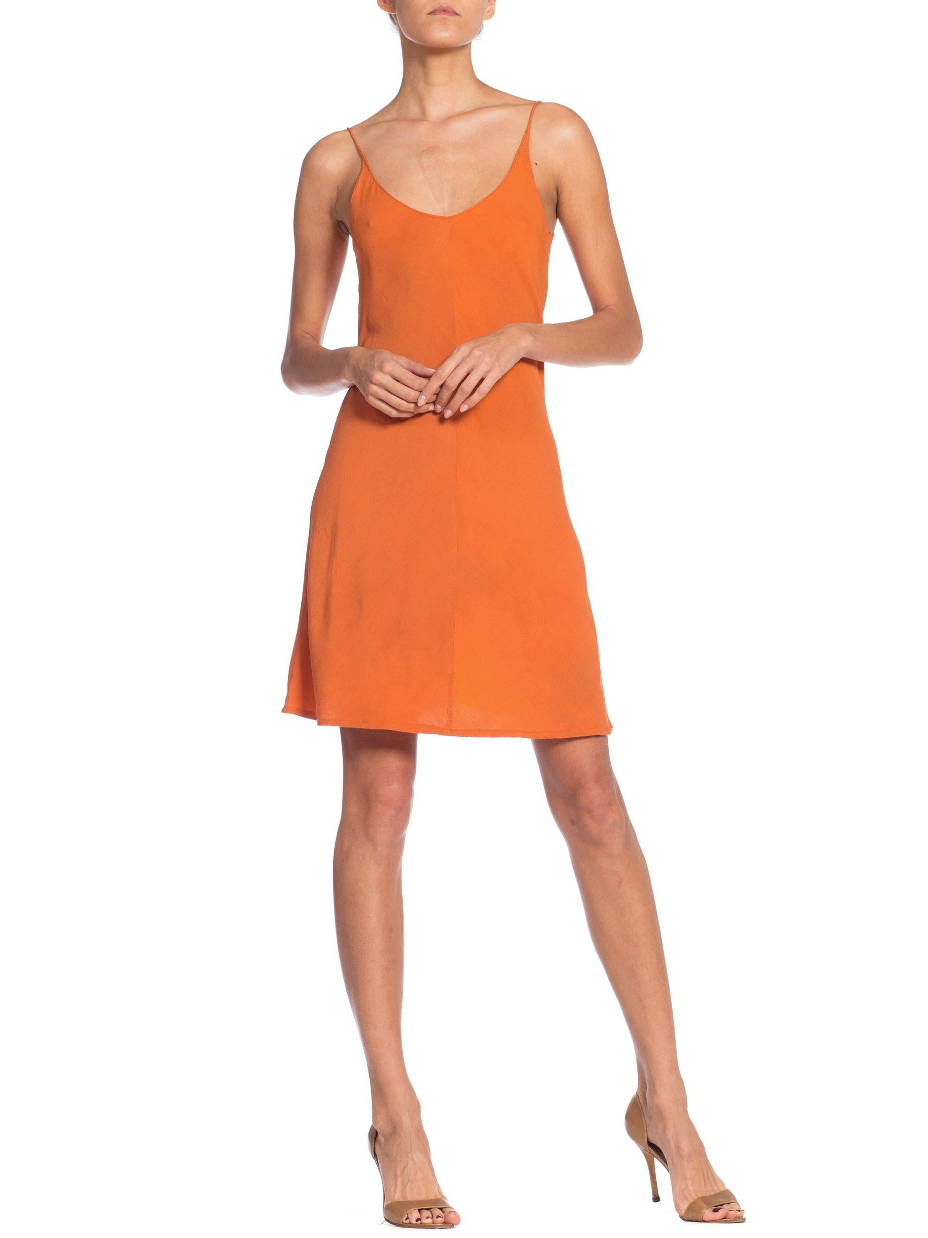 Women's 1990s Alicia Mugetti Orange Bias Slip Dress