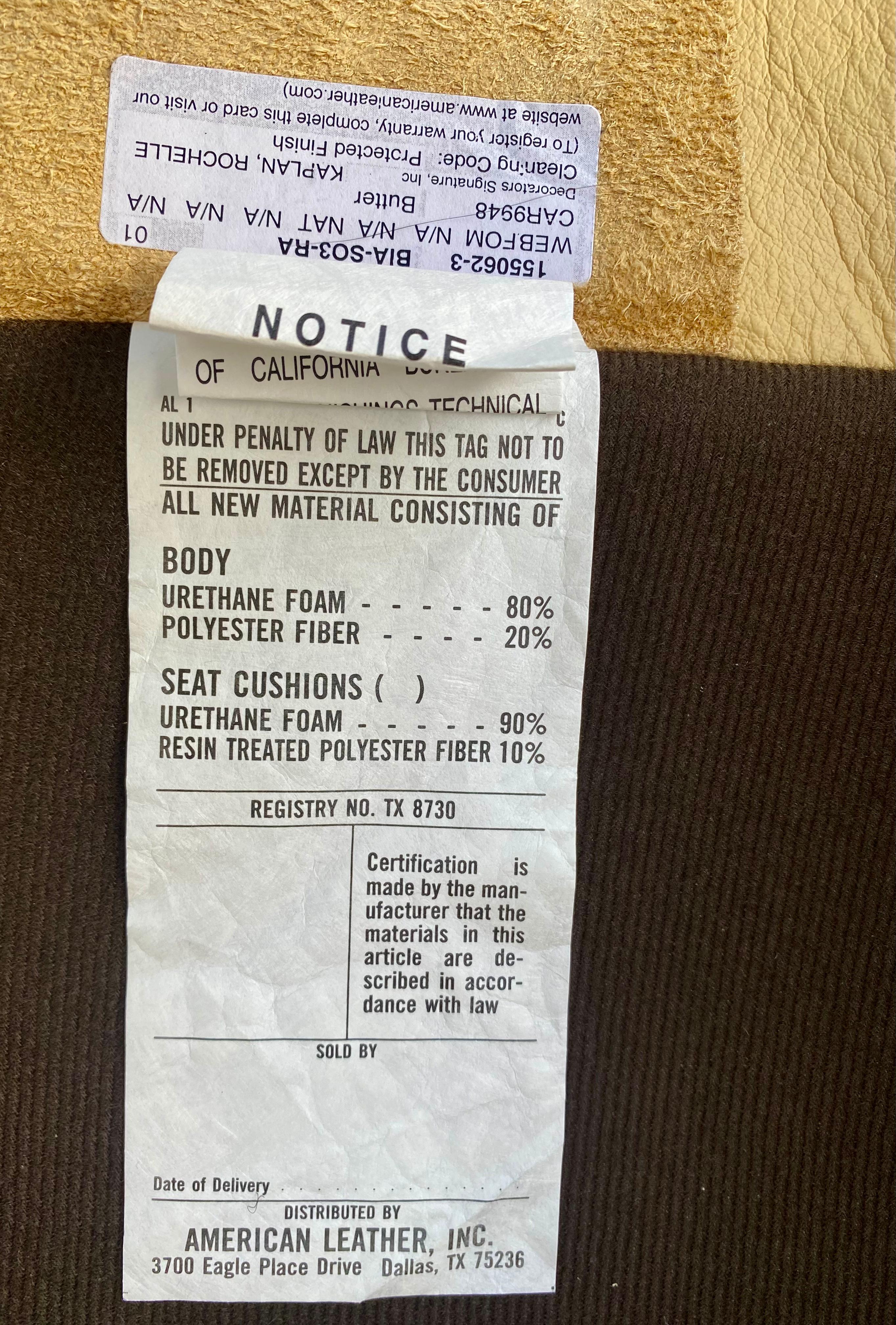Seccional curvo Vladimir Kagan de American Leather de los años 90 en venta 3