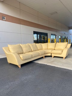 1990s Beige American Leather Curved Vladimir Kagan Sectional