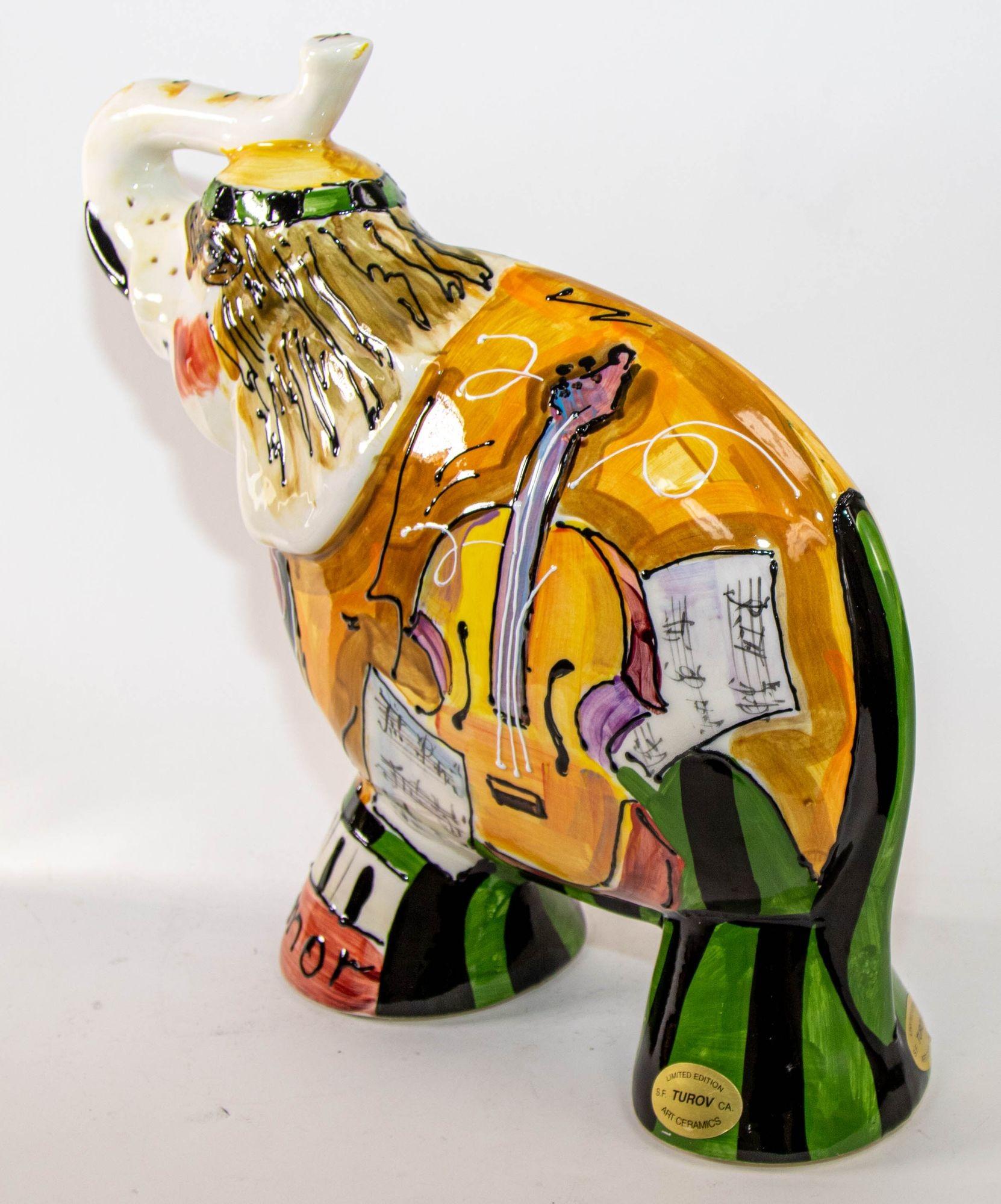 1990s Anatoly Turov Large Ceramic Circus Elephant Signed and Numbered For Sale 5
