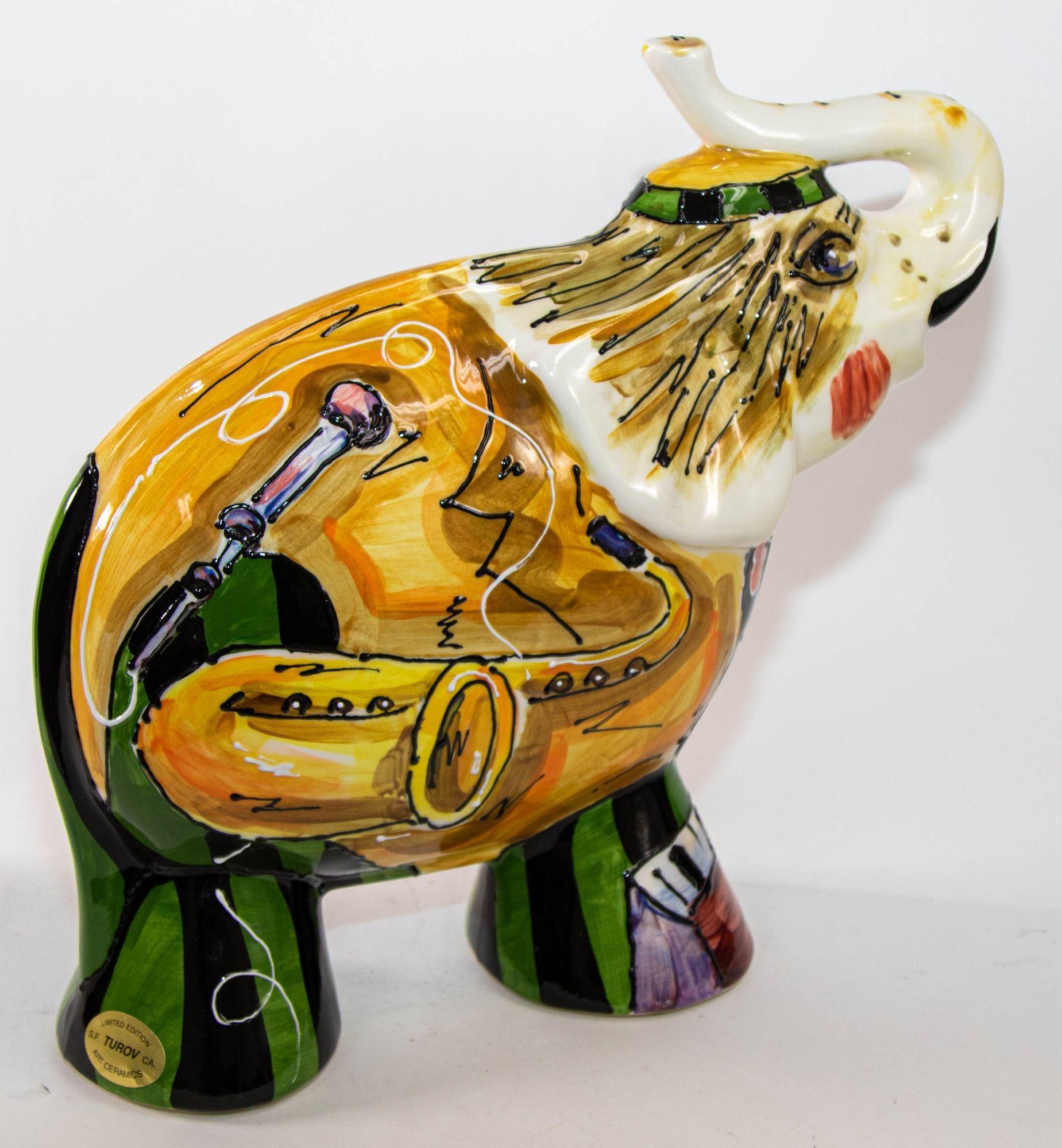 1990s Anatoly Turov Large Ceramic Circus Elephant Signed and Numbered For Sale 6