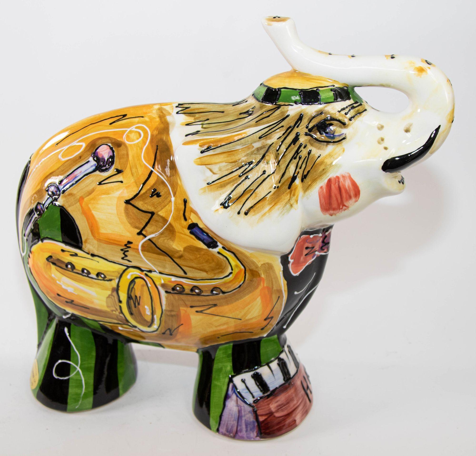 1990s Anatoly Turov Large Ceramic Circus Elephant Signed and Numbered For Sale 8