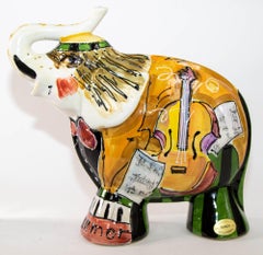 1990s Anatoly Turov Large Ceramic Circus Elephant Signed and Numbered