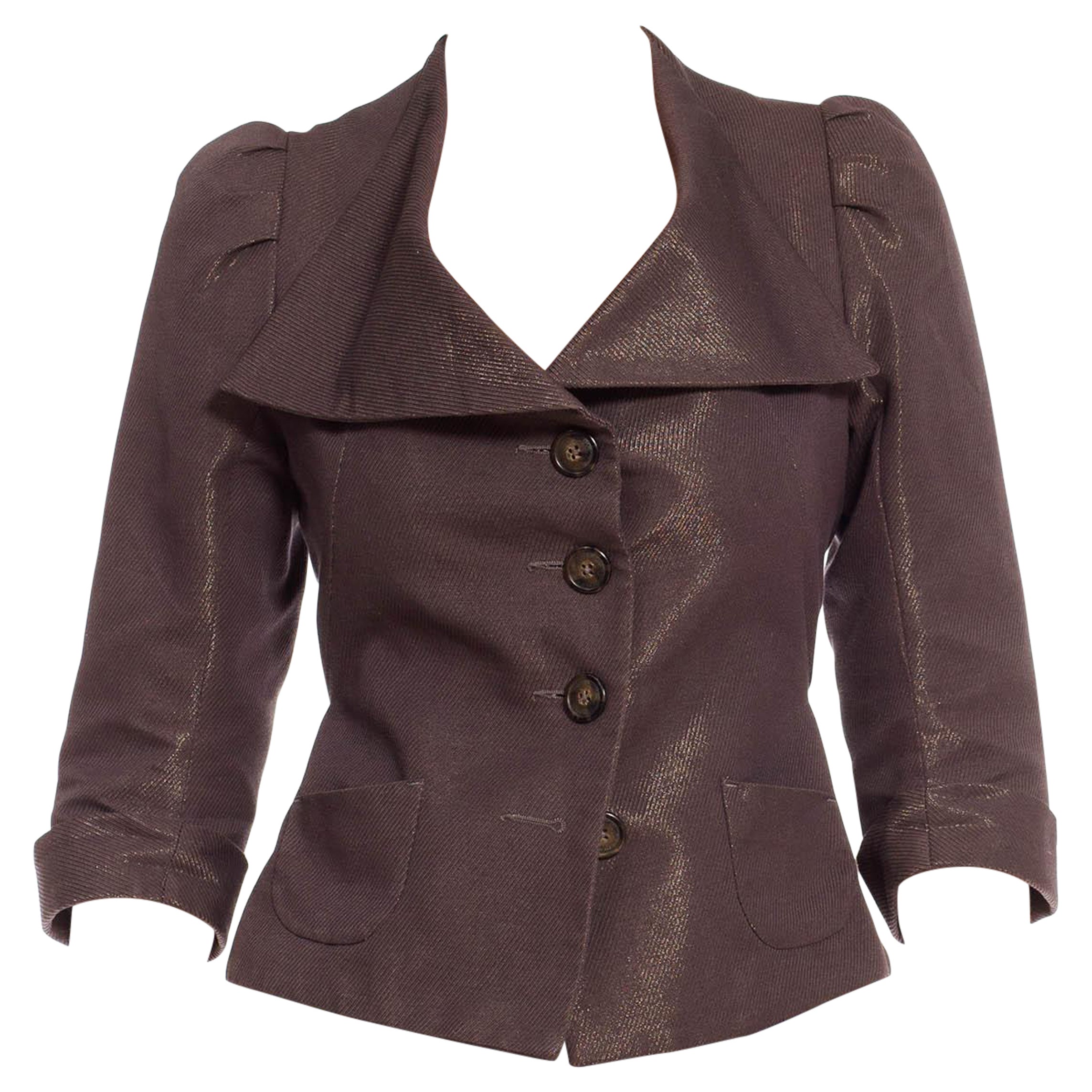 1990S ANGLOMANIA VIVIENNE WESTWOOD Grey Metallic Poly/Cotton Jacket