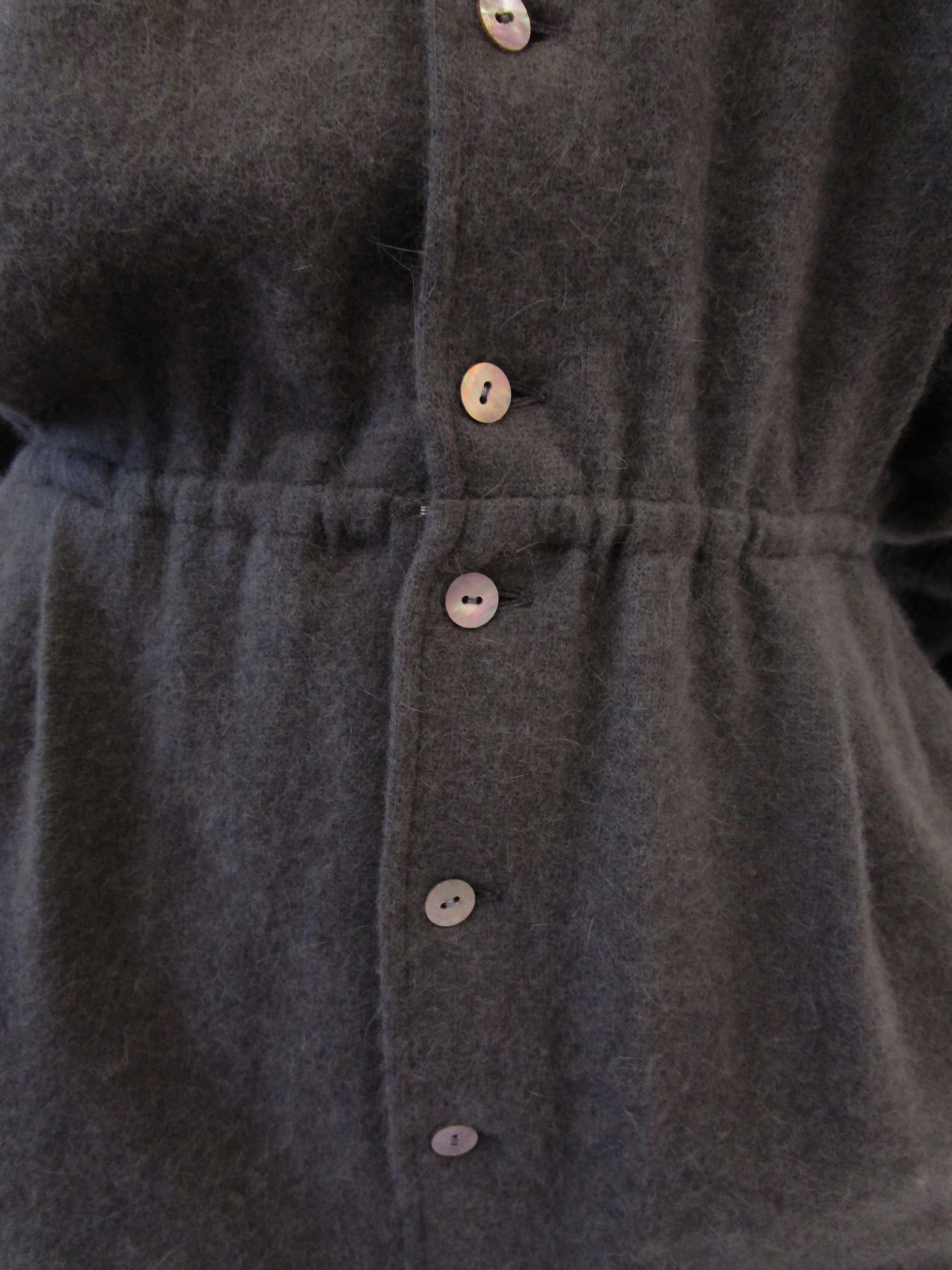 1990s Angora Blend Warm Grey Bat Wing Sweater Dress For Sale 4