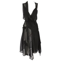 Vintage 1990s Ann Demeulemeester  black silk vest