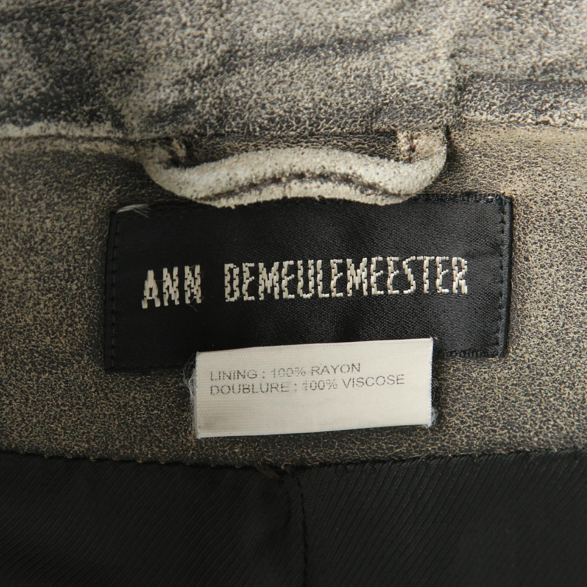 Women's 1990s Ann Demeulemeester Grey Leather Jacket