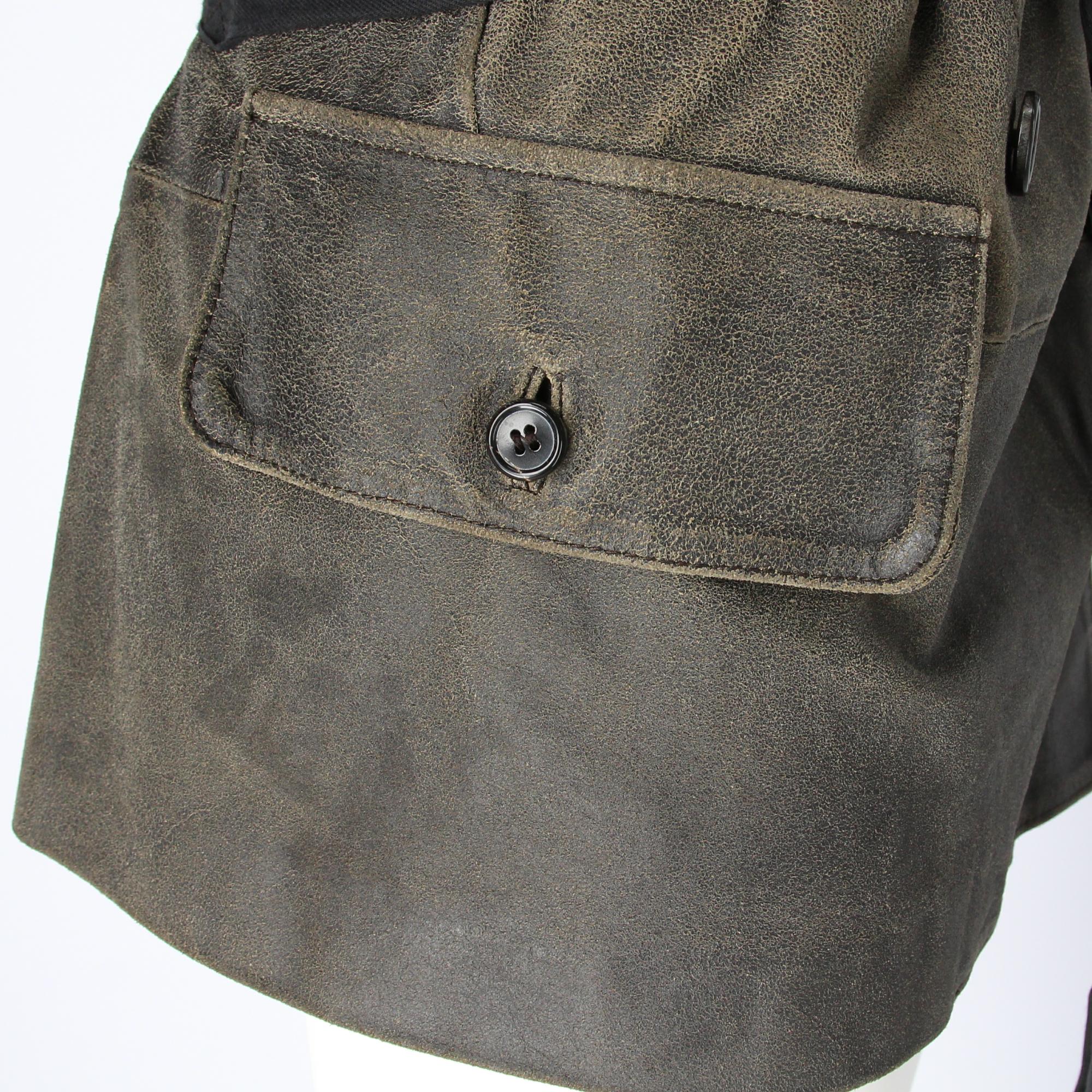 1990s Ann Demeulemeester Grey Leather Jacket 2