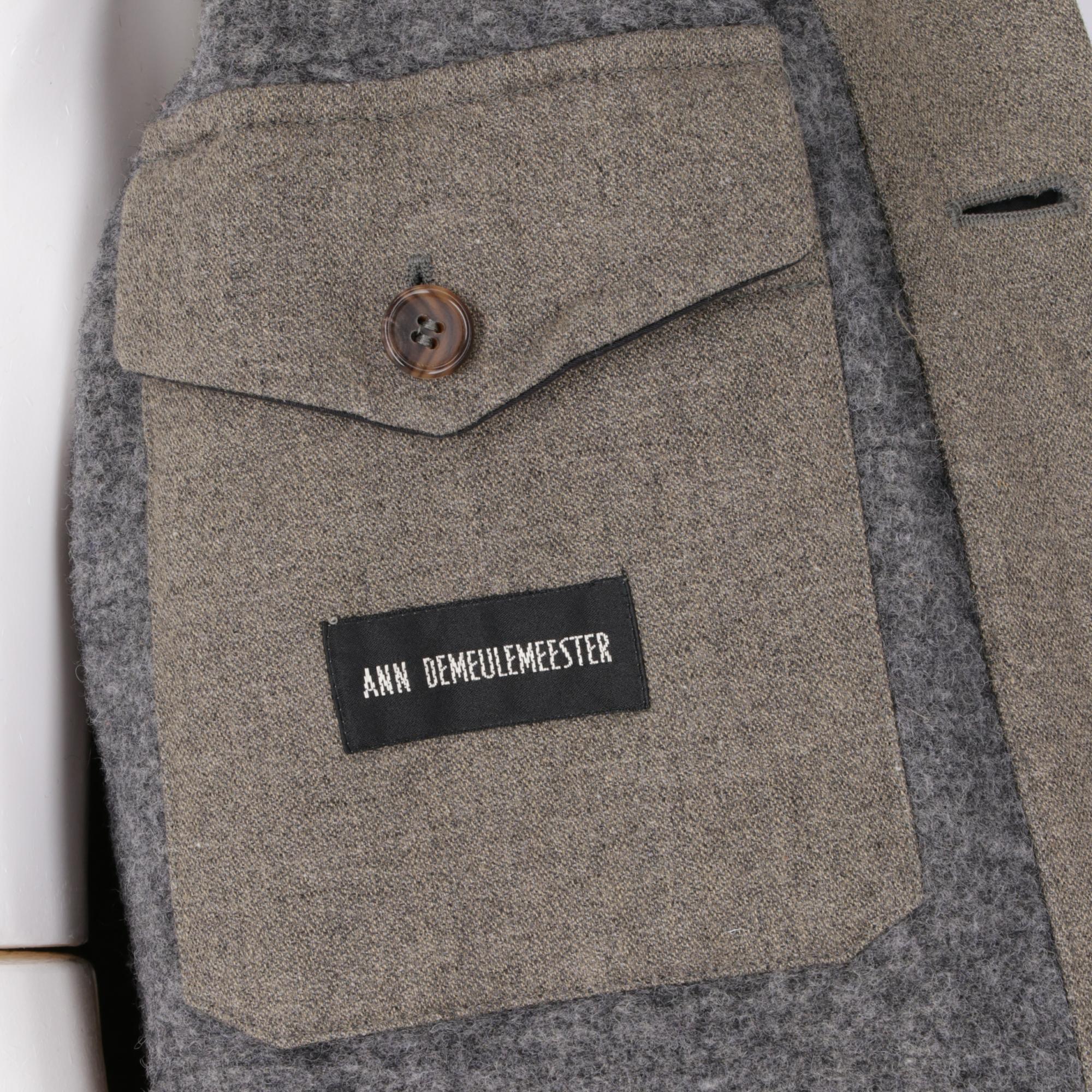 Men's 1990s Ann Demeulemeester Grey Wool Jacket
