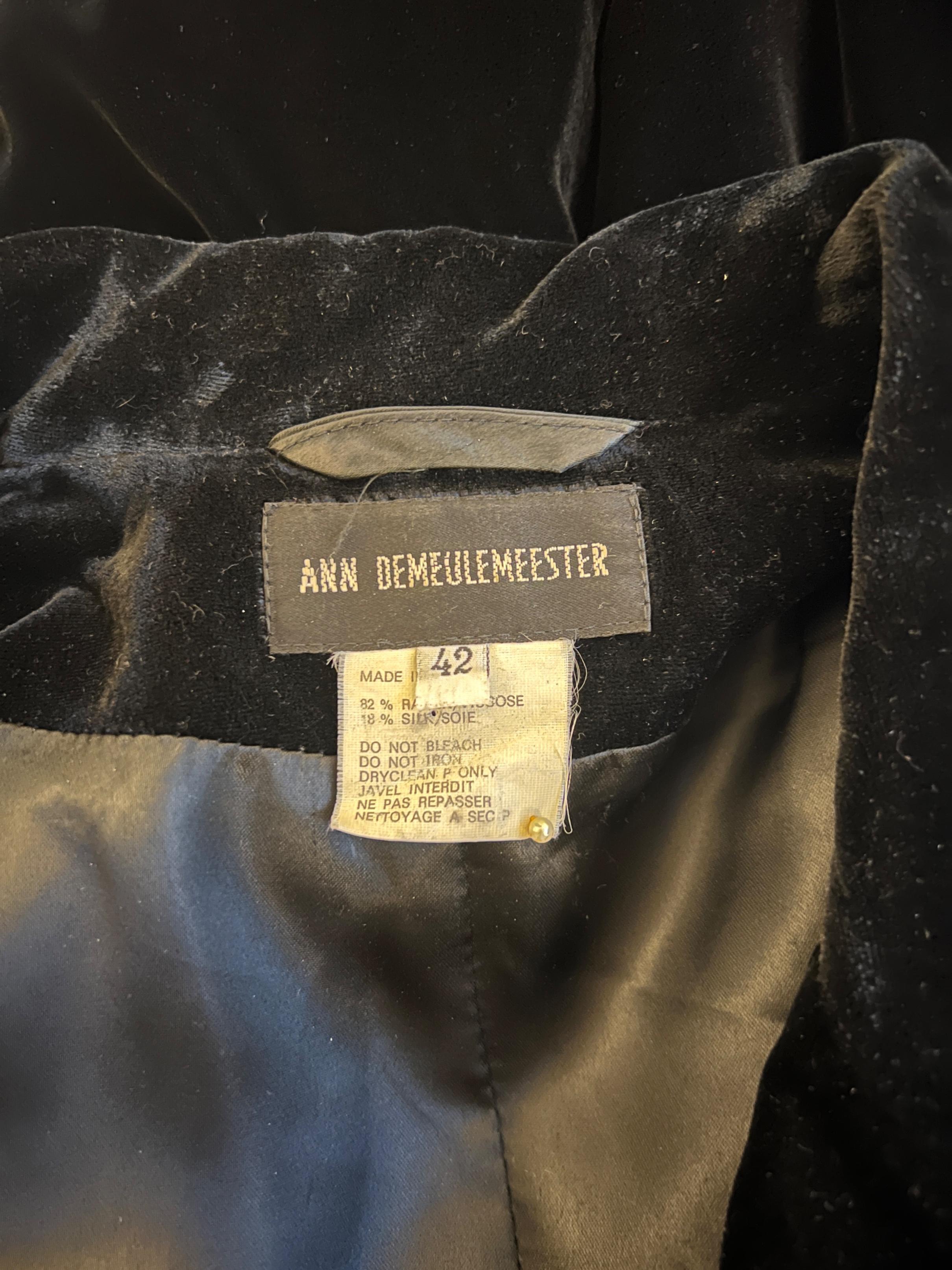 Women's 1990s Ann Demeulemeester Silk Velvet Long Line Jacket For Sale