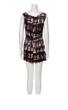 1990s Anna Sui Victorian Print Silk Mini Dress