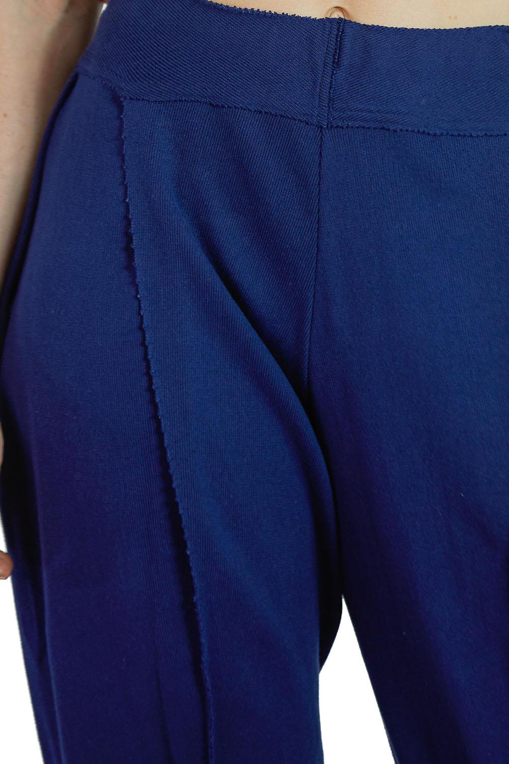 1990S A.POC ISSEY MIYAKE Navy Blue Cotton & Nylon Knit Strech Pants For Sale 4