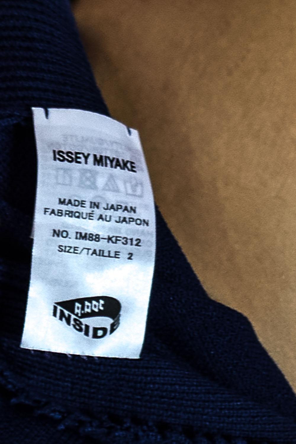 1990S A.POC ISSEY MIYAKE Navy Blue Cotton & Nylon Knit Strech Pants For Sale 5