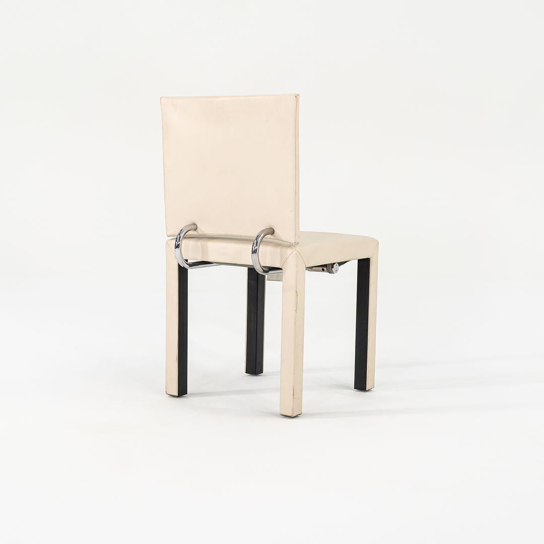 1990s Arcadia Dining Side Chair by Paolo Piva for B&B Italia in Ivory Leather In Good Condition For Sale In Philadelphia, PA