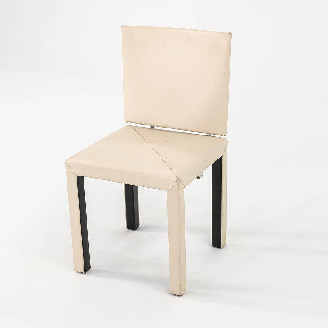 Late 20th Century 1990s Arcadia Dining Side Chair by Paolo Piva for B&B Italia in Ivory Leather For Sale