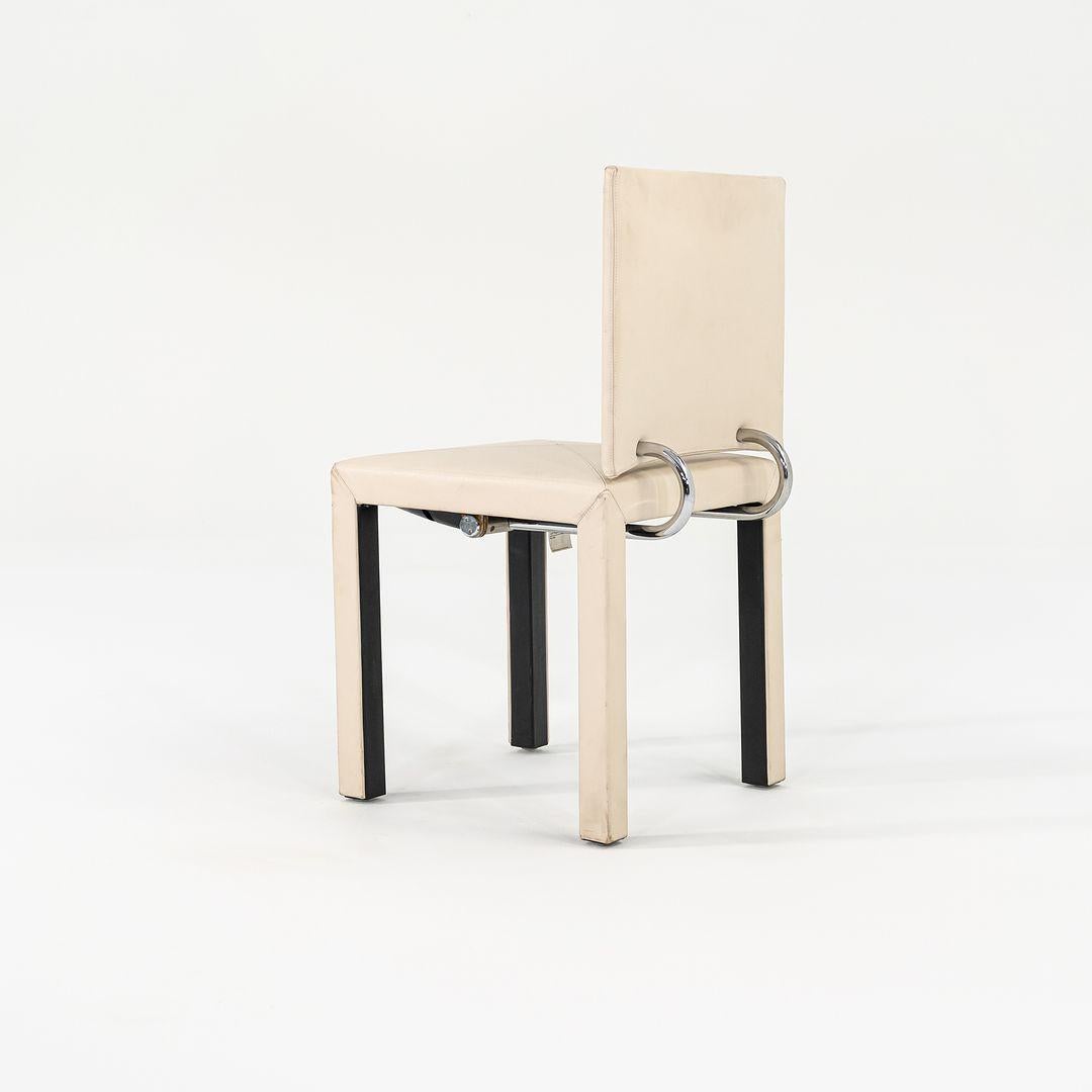 Steel 1990s Arcadia Dining Side Chair by Paolo Piva for B&B Italia in Ivory Leather For Sale