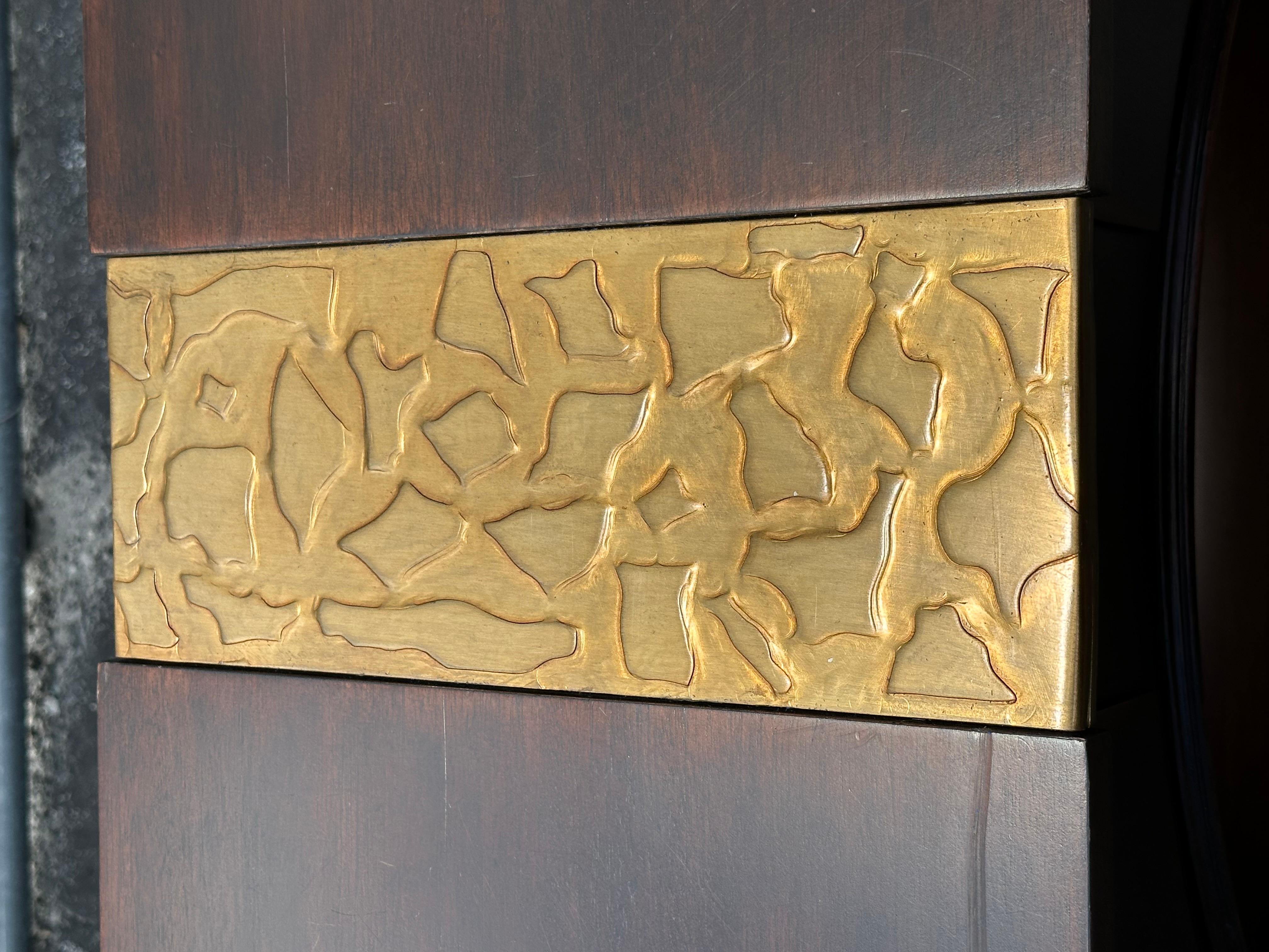 1990s Arch Wood Copper Colosseum Konsole Doppelstocktisch im Angebot 5