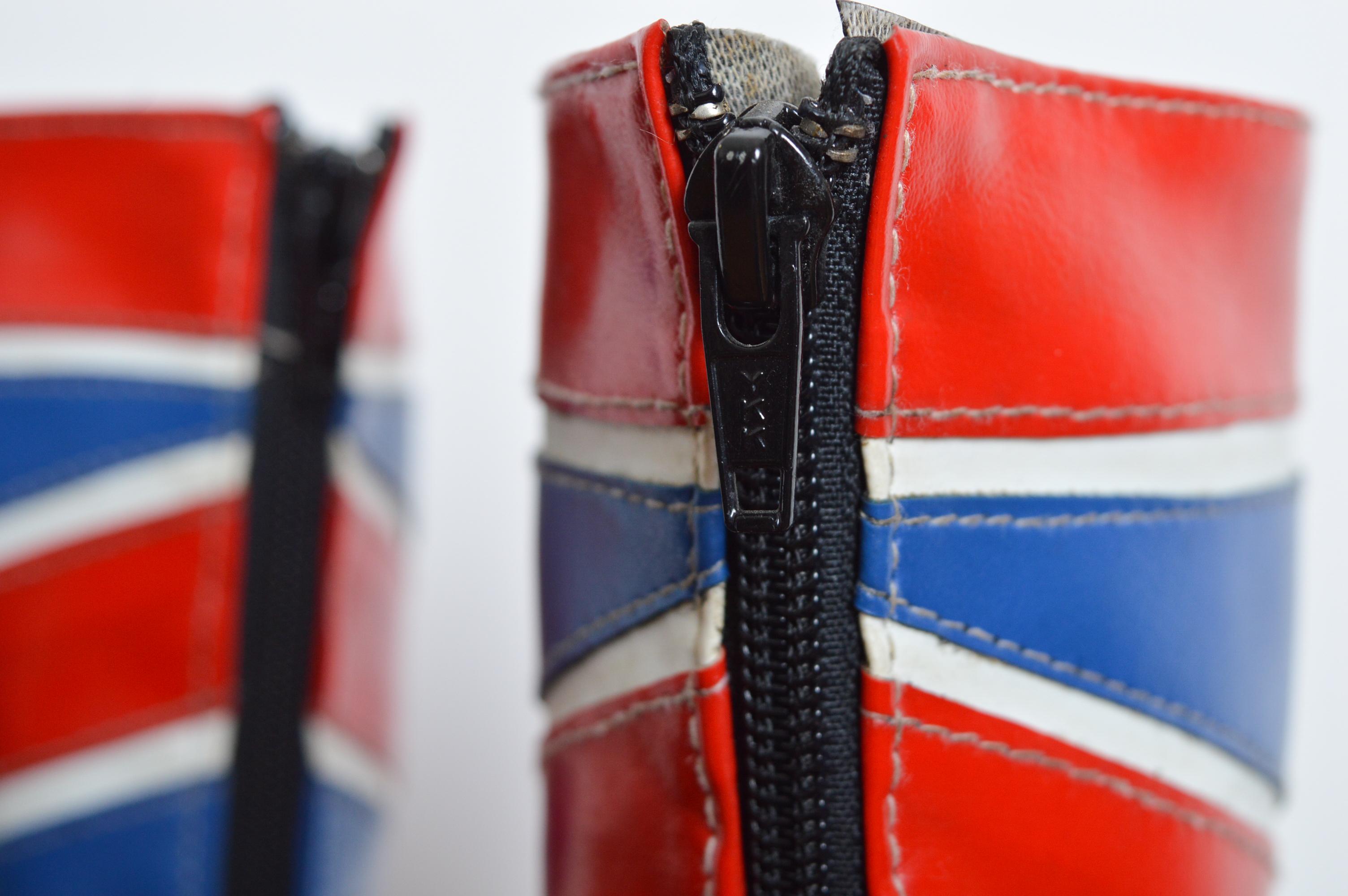 1990's Archival Union Jack England platform Boots by CAT UK 6.5 / EU 39.5 For Sale 7