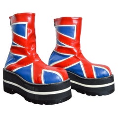 Stivali a piattaforma Archival Union Jack England del 1990 di CAT UK 6.5 / EU 39.5