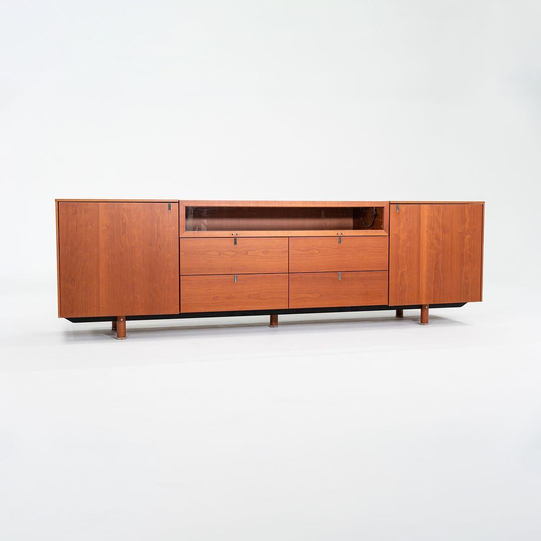 Años 90 ARCO / Armario Poliform de madera de cerezo con vitrina de cristal 96x30x22 en venta 3