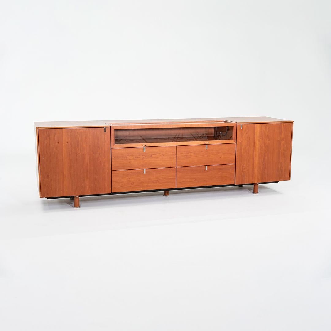 Años 90 ARCO / Armario Poliform de madera de cerezo con vitrina de cristal 96x30x22 en venta 4