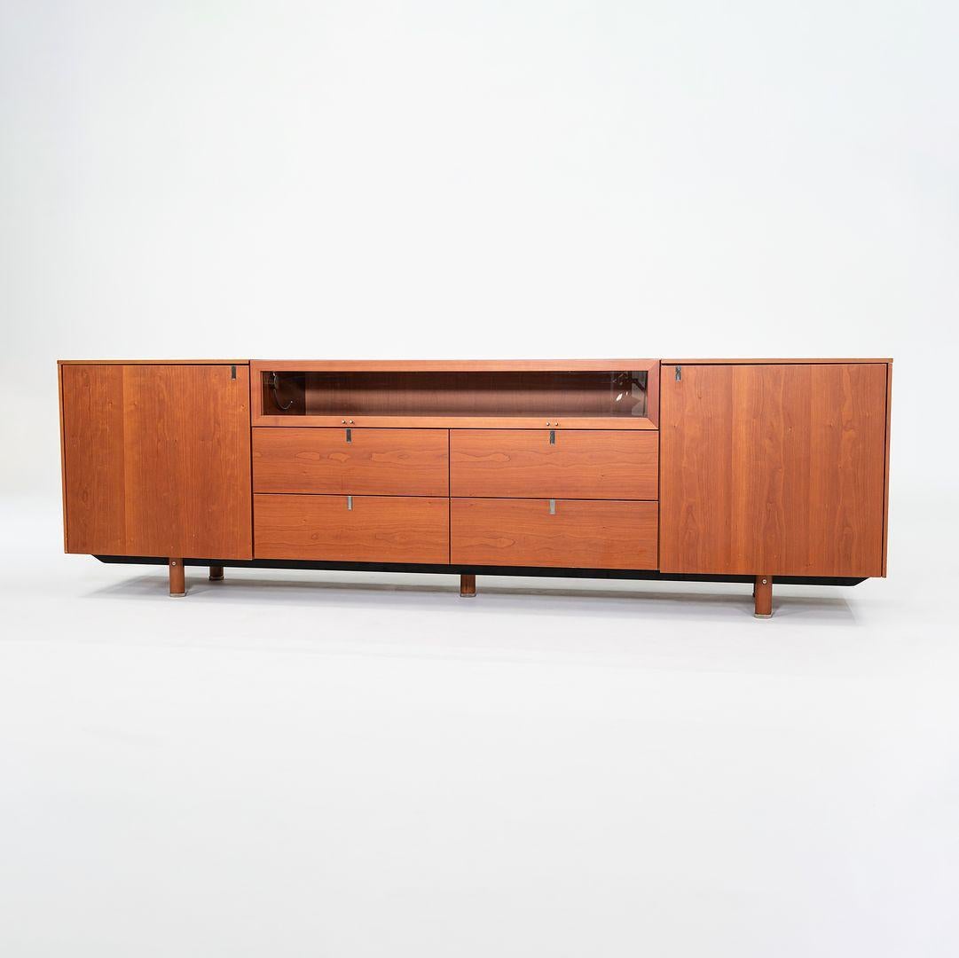 Años 90 ARCO / Armario Poliform de madera de cerezo con vitrina de cristal 96x30x22 en venta 5