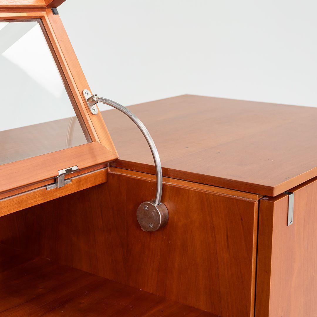 Años 90 ARCO / Armario Poliform de madera de cerezo con vitrina de cristal 96x30x22 Moderno en venta