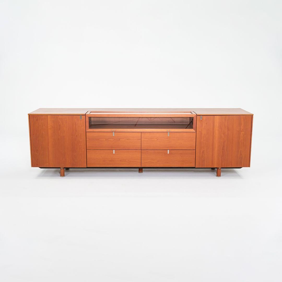 Años 90 ARCO / Armario Poliform de madera de cerezo con vitrina de cristal 96x30x22 en venta 2