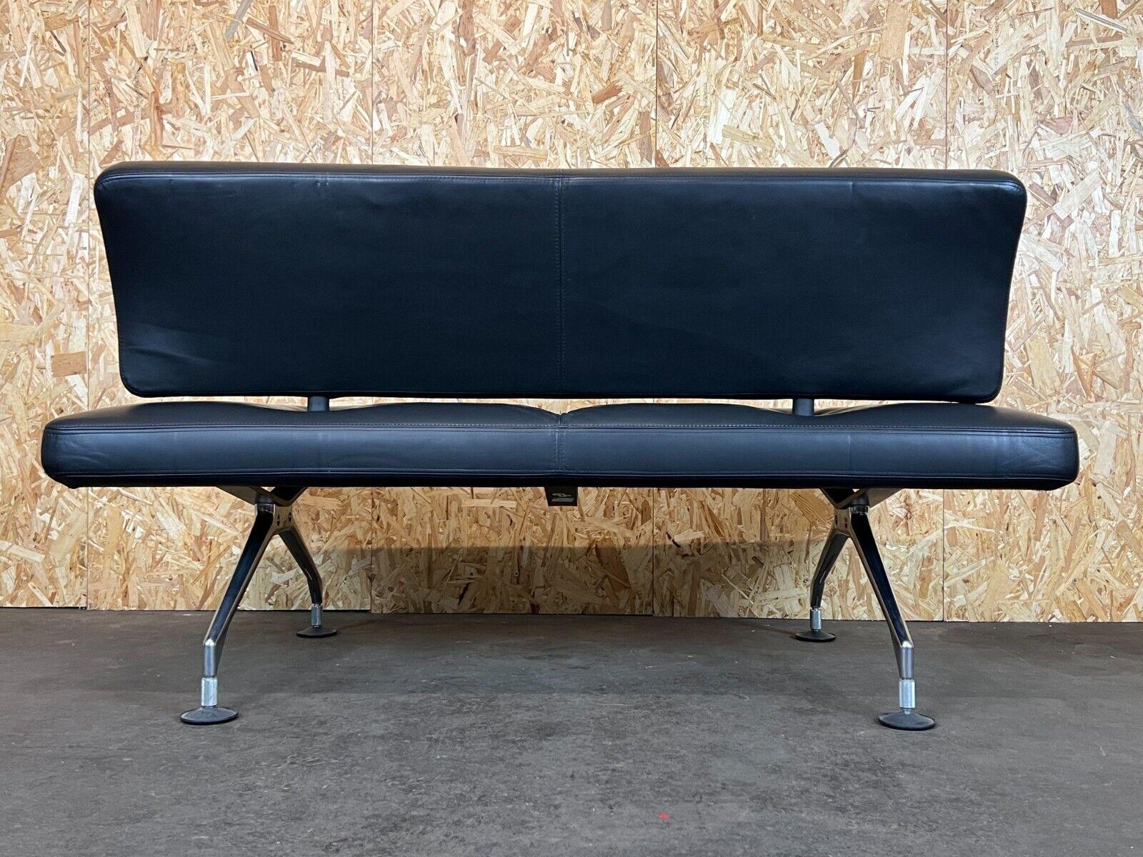 1990s Area Lounge Sofa Leather Sofa by Antonio Citterio for Vitra Chrom Design 6