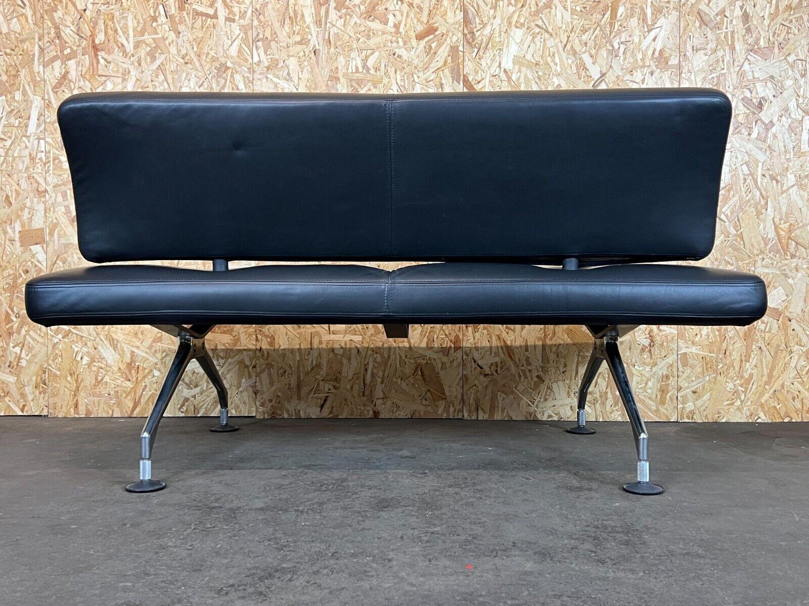 1990s Area Lounge Sofa Leather Sofa by Antonio Citterio for Vitra Chrom Design For Sale 5