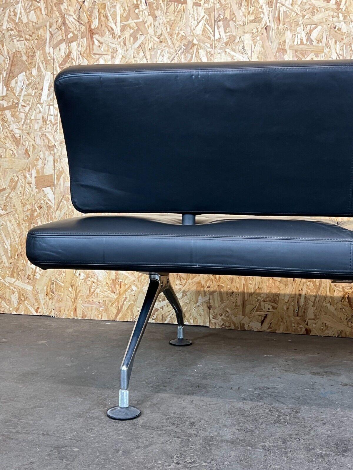 1990s Area Lounge Sofa Leather Sofa by Antonio Citterio for Vitra Chrom Design 7
