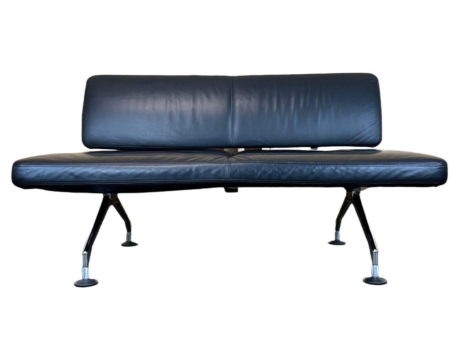 1990s Area Lounge Sofa Leather Sofa by Antonio Citterio for Vitra Chrom Design

Object: sofa

Manufacturer: Vitra

Condition: good - vintage

Age: around 1990

Dimensions:

Width = 150cm
Depth = 70cm
Height = 80cm
Seat height =