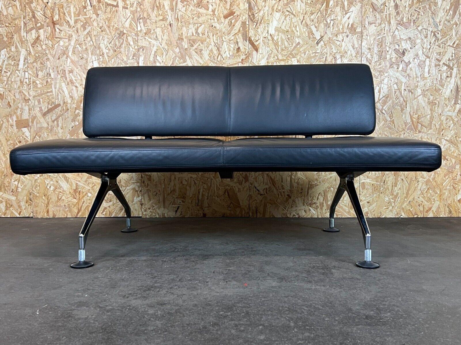 1990s Area Lounge Sofa Leather Sofa by Antonio Citterio for Vitra Chrom Design In Good Condition In Neuenkirchen, NI