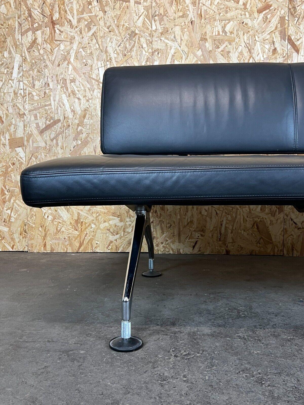 Metal 1990s Area Lounge Sofa Leather Sofa by Antonio Citterio for Vitra Chrom Design