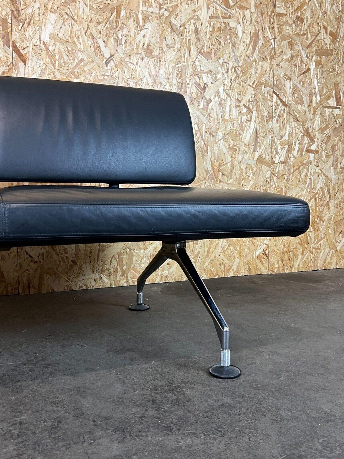 1990s Area Lounge Sofa Leather Sofa by Antonio Citterio for Vitra Chrom Design 1