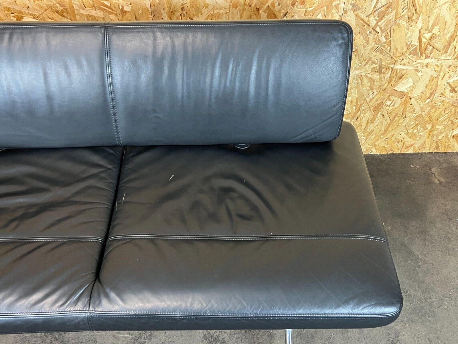 1990s Area Lounge Sofa Leather Sofa by Antonio Citterio for Vitra Chrom Design For Sale 1