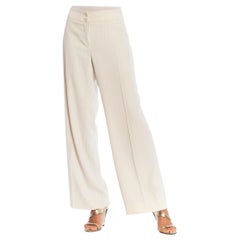 Vintage 1990S ARMANI COLLEZIONI Cream Pin-Striped Pants