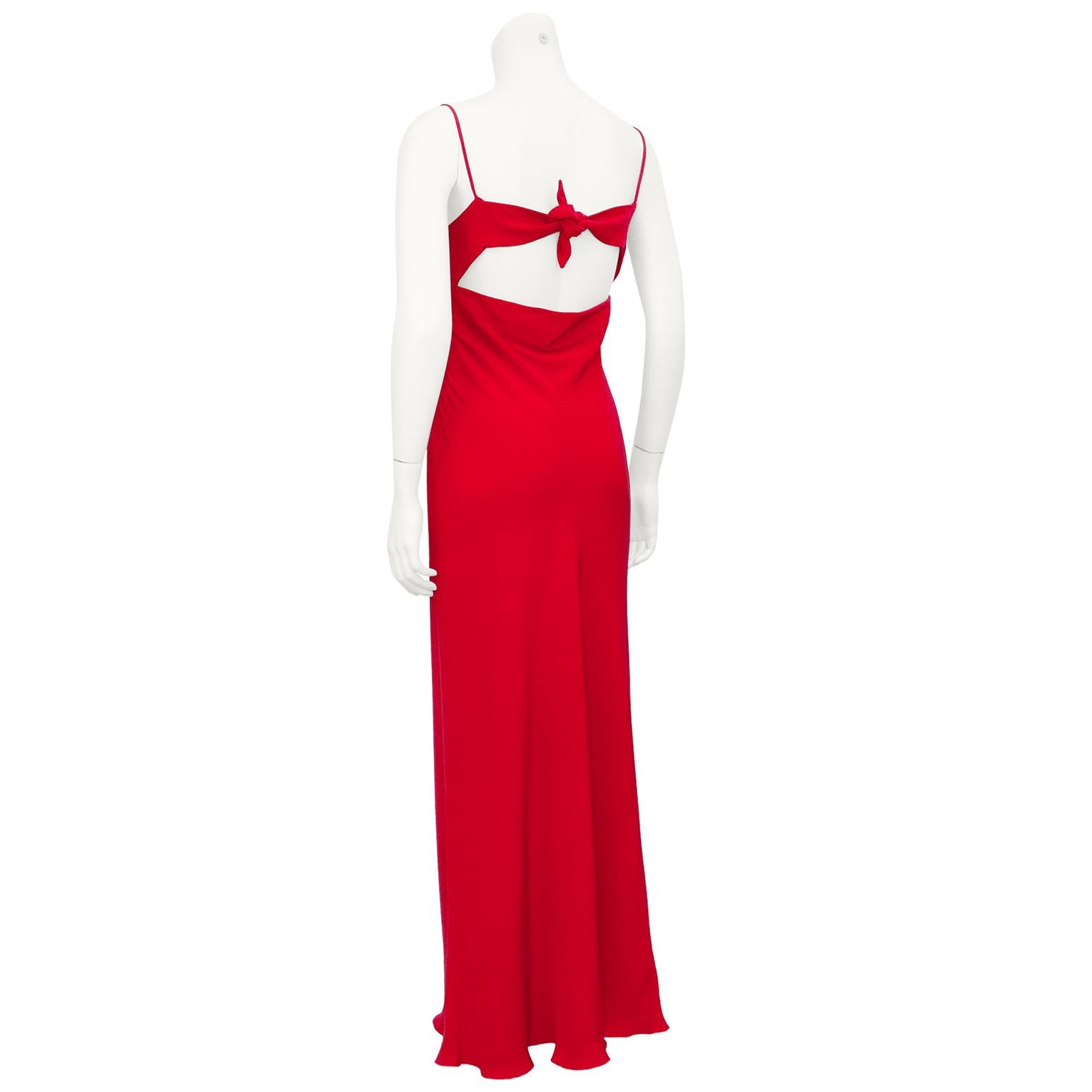 1990s Armani Red Silk Sheath Gown  In Good Condition In Toronto, Ontario