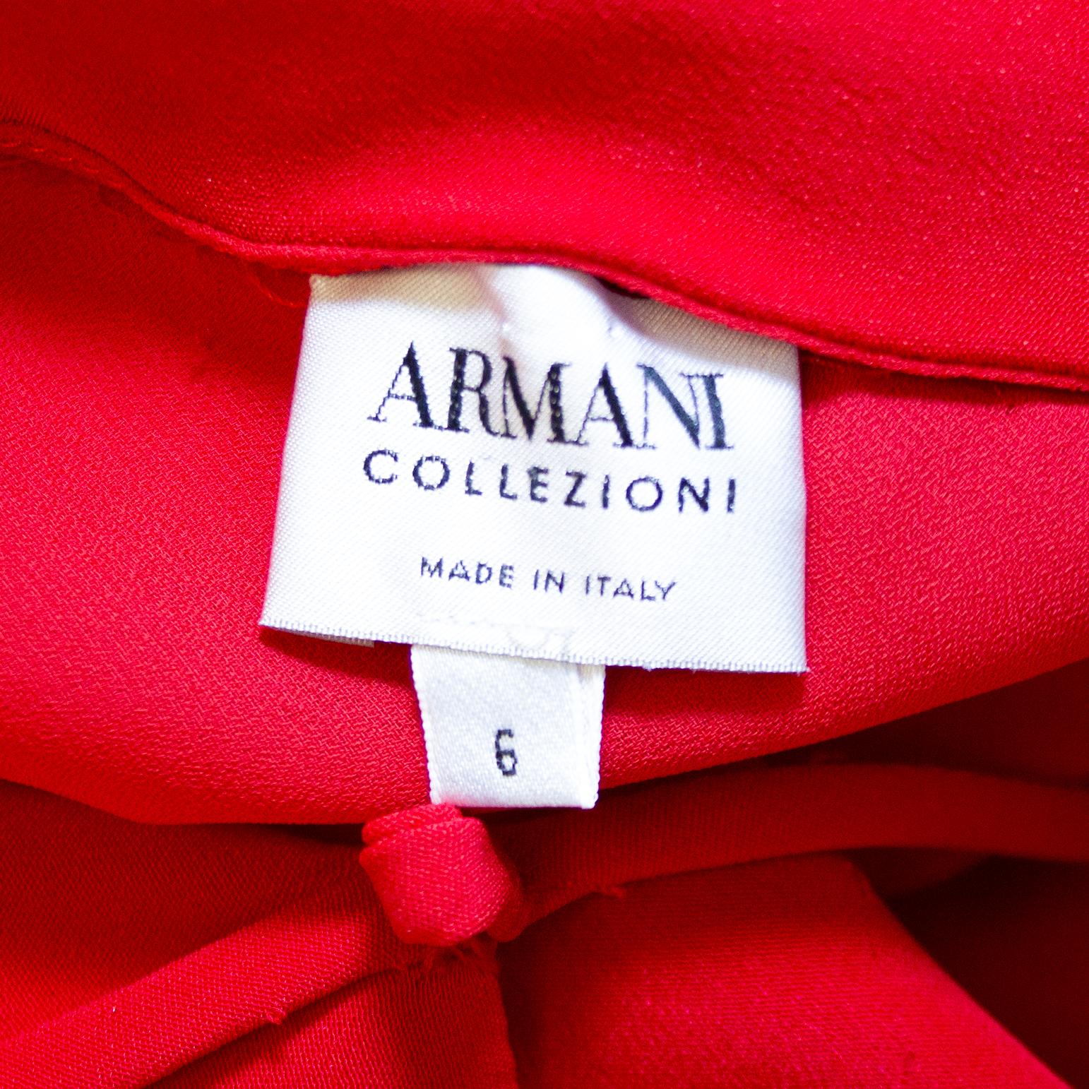 1990s Armani Red Silk Sheath Gown  2