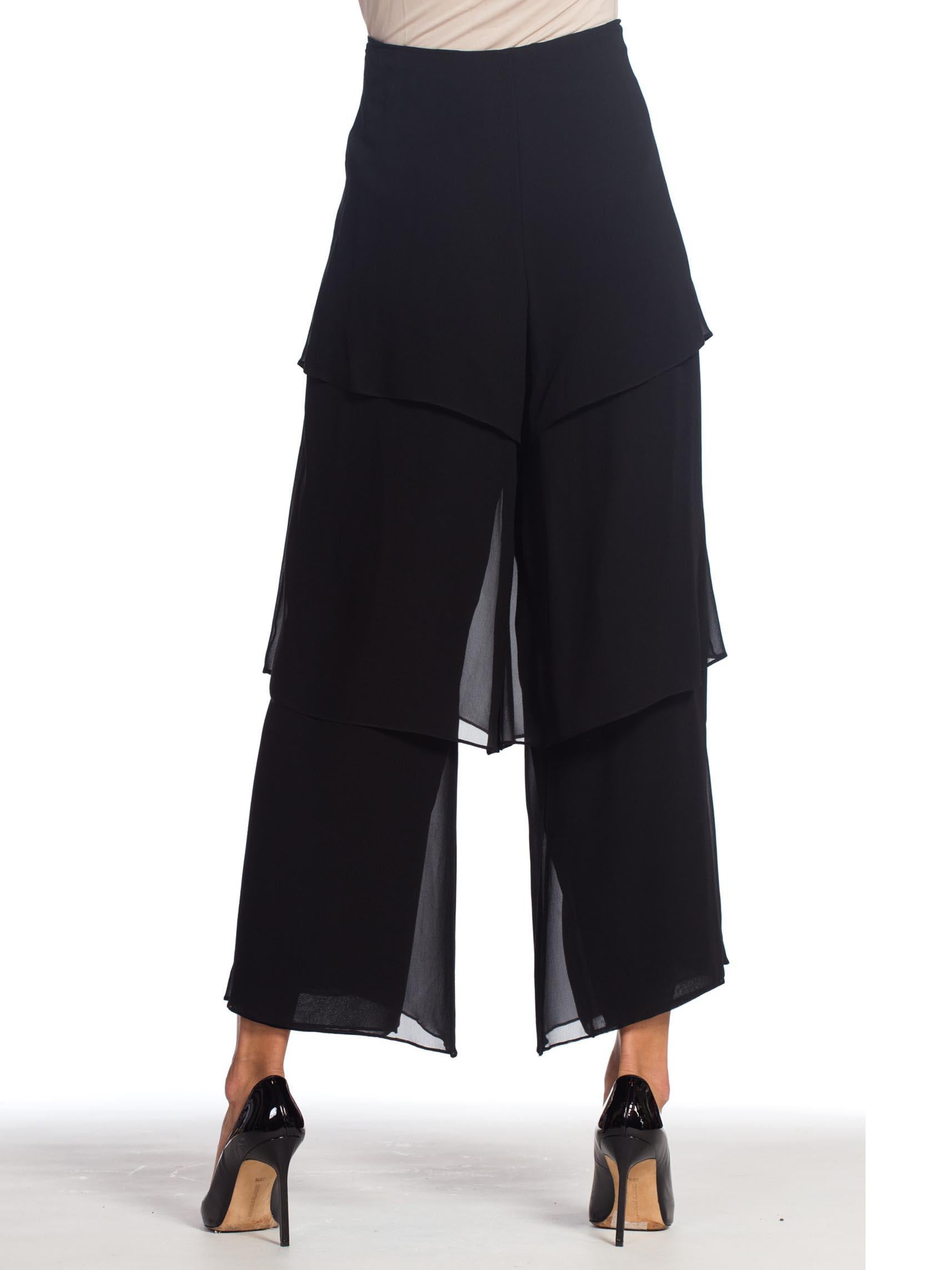 1990S Georgio Armani Silk Chiffon Three Tiered  X Large Pants In Excellent Condition In New York, NY