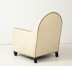 1990's Art-Deco Style Cowhide Lounge Chair By Jonas Custom Upholstery