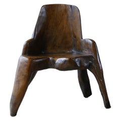 1990s Artisan Wood Accent Chair