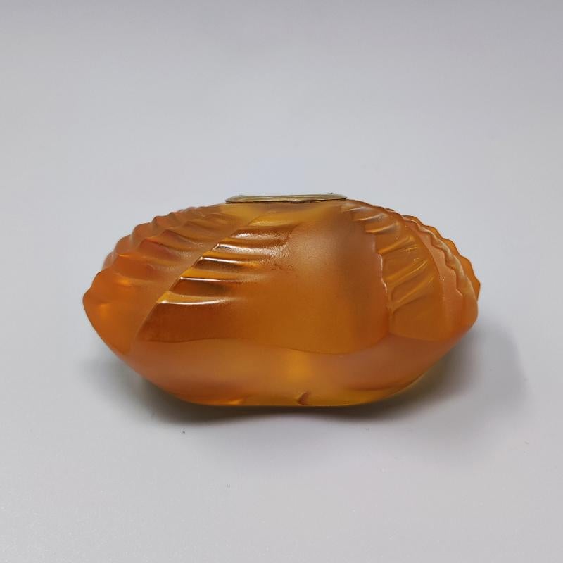 1990s Astonishing Amber Clock by Lalique in Crystal, Made in France For Sale 1