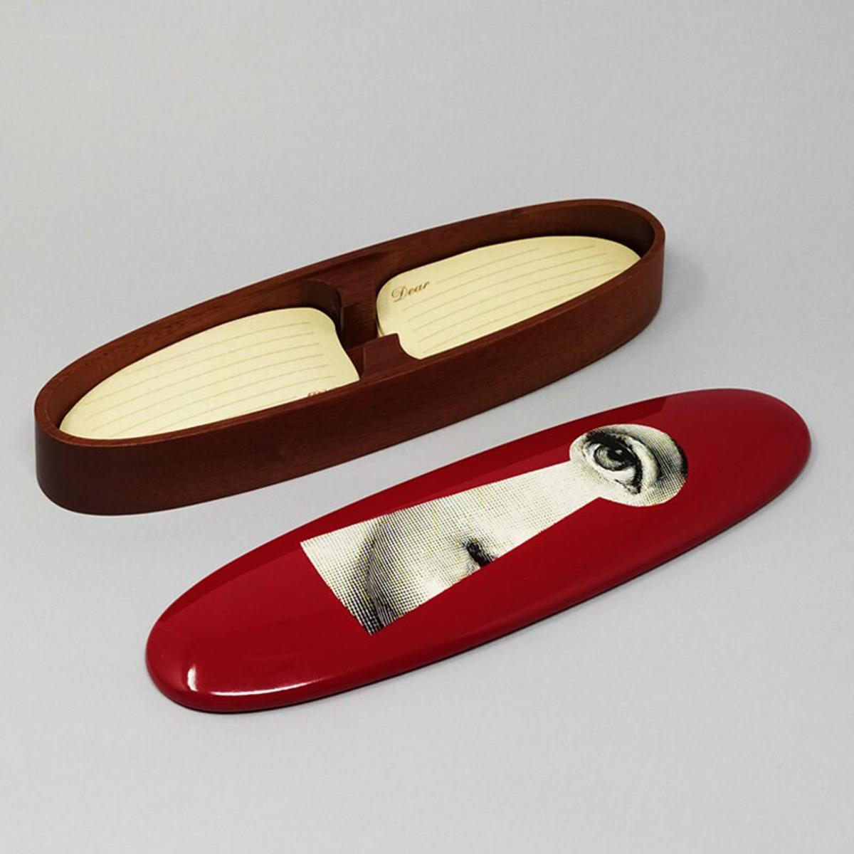 1990s Astonishing Red Fornasetti Wood Box by Fornasetti. In Excellent Condition In Milano, IT